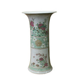 Chinese Distressed Off White Porcelain Wide Mouth Flower Vase ws1085S