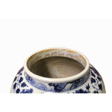 Chinese Blue White Porcelain Dragon Graphic Fat Body Vase Jar ws1086S