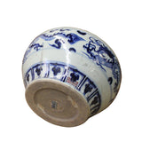 Chinese Blue White Porcelain Dragon Graphic Fat Body Vase Jar ws1086S