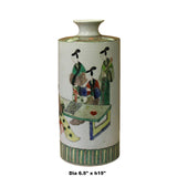 Chinese Distressed White Porcelain Ladies People Scenery Vase ws1089S
