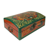 Tibetan Style Dimensional Foo Dog Head Graphic Rectangular Box ws1094S