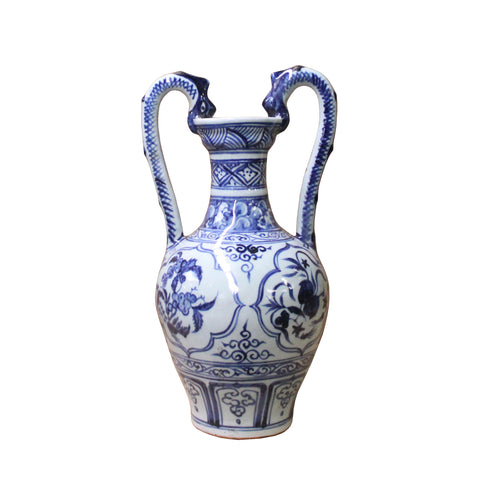 blue white vase - Chinese vase - porcelain vase