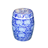 Chinese Blue & White Porcelain Floral Theme Round Stool Table ws1100S