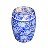 Chinese Blue & White Porcelain Floral Theme Round Stool Table ws1100S