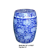 Chinese Blue & White Porcelain Floral Theme Round Stool Table ws1100S