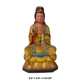 Vintage Chinese Wooden Carved Home Guardian Kwan Yin Figure ws1111S