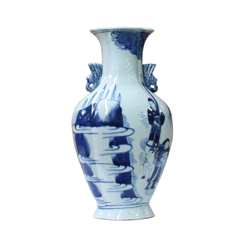 blue white vase - Chinese vase - porcelain vase