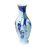 Chinese Blue White Porcelain People Scholars Graphic Vase ws1115S