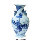 Chinese Blue White Porcelain People Scholars Graphic Vase ws1115S