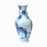 Chinese Blue White Porcelain People Scholars Graphic Vase ws1115S