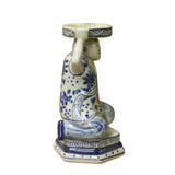 Oriental Vintage Ceramic Blue White Man Holding Dish Figure ws1118S