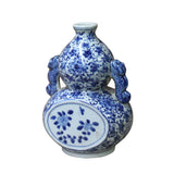 Chinese Blue White Porcelain Floral Scroll Graphic Small Vase ws1122S