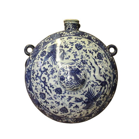blue white jar - square jar - Porcelain box