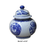 Chinese Oriental Blue Off White Porcelain Phoenix Dragon Container Urn ws1125S