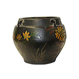 pottery pot - flower pot - ceramic black planter