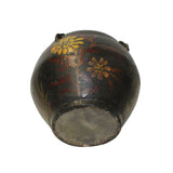 Chinese Ancient style Black Glaze Flower Graphic Ceramic Bowl Pot ws1136S