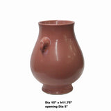 Chinese Elephant Head Accent Pink Glaze Vase Pot ws1138S