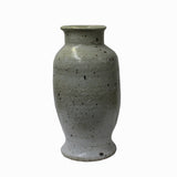 Handmade Ceramic Off White Gray Flower Graphic Jar Vase ws1143S
