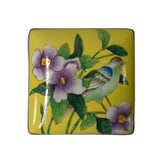 porcelain box - square ceramic box - yellow porcelain box