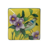 Contemporary Yellow Flower Painting Square Porcelain Box - Jewelry Box ws1149S