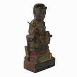 Vintage Chinese Wooden Carved Home Guardian Deity Figure ws1155S