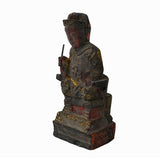 Vintage Chinese Wooden Carved Home Guardian Deity Figure ws1155S