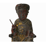 Vintage Chinese Wooden Carved Home Guardian Deity Figure ws1155S