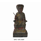 Vintage Chinese Wooden Carved Home Guardian Deity Figure ws1155S