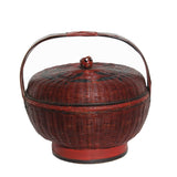 basket - wood bucket - round bucket w handle