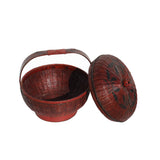 Oriental Handmade Reddish Brown Rattan Basket with Handle ws1159S
