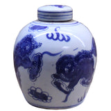Chinese Oriental Small Blue White Porcelain Ginger Jar