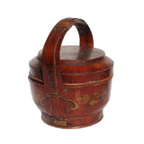 Traditional Chinese Bamboo Wood Round Wedding Basket Accent Display ws1160S