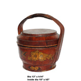 Traditional Chinese Bamboo Wood Round Wedding Basket Accent Display ws1160S