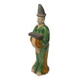 Chinese Green Tri-Color Ceramic Ancient Dressing Art Figure ws1184S