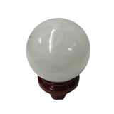 Oriental White Stone Carved Round Ball Display Art ws1193S