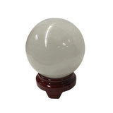 Oriental White Stone Carved Round Ball Display Art ws1193S