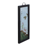 Vintage Chinese Wood Frame Porcelain Flower Birds Wall Plaque Panel ws1204S
