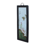 Vintage Chinese Wood Frame Porcelain Flower Birds Wall Plaque Panel ws1204S