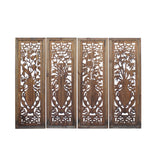 Chinese Set Distressed 4 Seasons Flower Wooden Wall Plaque Panels ws1206S