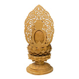 Chinese Sandal Wood Lotus Base Kwan Yin Bodhisattva Statue ws1223S