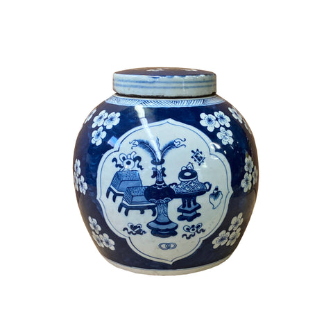 ginger jar - small jar - blue white