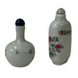 2 x Chinese Porcelain Snuff Bottle With Flowers Birds Graphic ws1233S