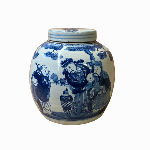 ginger jar - small jar - blue white