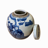 Chinese Blue & White Fok Lok Shou 3 Stars Porcelain Ginger Jar ws1237S