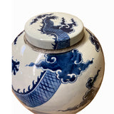 Chinese Blue & White Dragon Graphic Porcelain Ginger Jar ws1238S