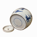 Chinese Blue & White Dragon Graphic Porcelain Ginger Jar ws1238S