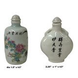 2 x Chinese Porcelain Snuff Bottle With Flowers Birds Graphic ws1240S