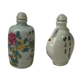 2 x Chinese Porcelain Snuff Bottle With Flowers Birds Graphic ws1240S