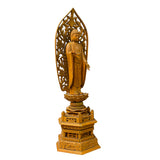 Chinese Sandal Wood Lotus Base Abhaya Mudra Buddha Statue ws1246S