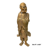 Chinese Vintage Wood Carved Golden Paint Zen Master Damo Shaolin Kung Fu Master Statue ws1256S